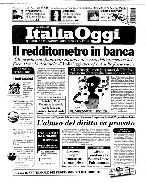 Italia oggi : quotidiano di economia finanza e politica